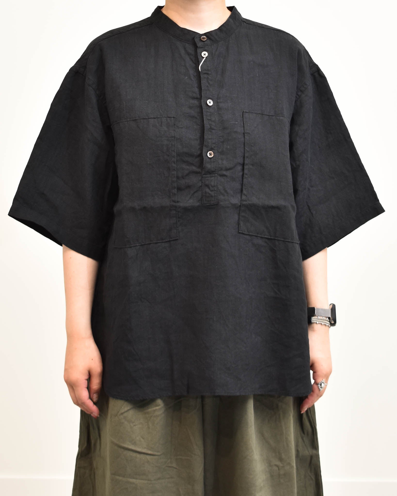 ORDINARY FITS シャツ ORDINARY FITS リネンS/Sワークプルオーバーシャツ | FRENCH Bleu .rooms
