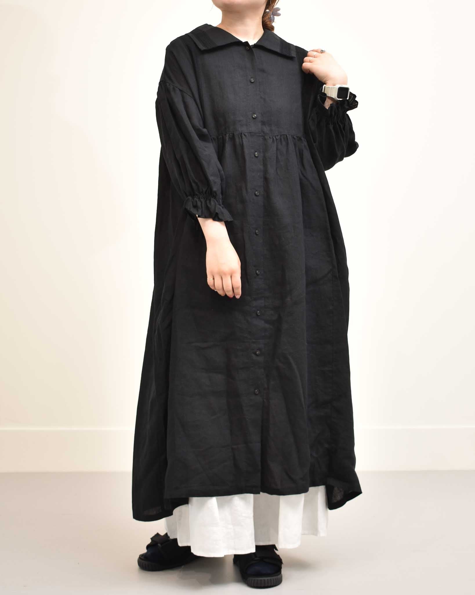 【美品】 motomi.m ワンピースセミオーダー　フレンチブリュ motomi.m リネンレースカラーワンピース | FRENCH Bleu .rooms
