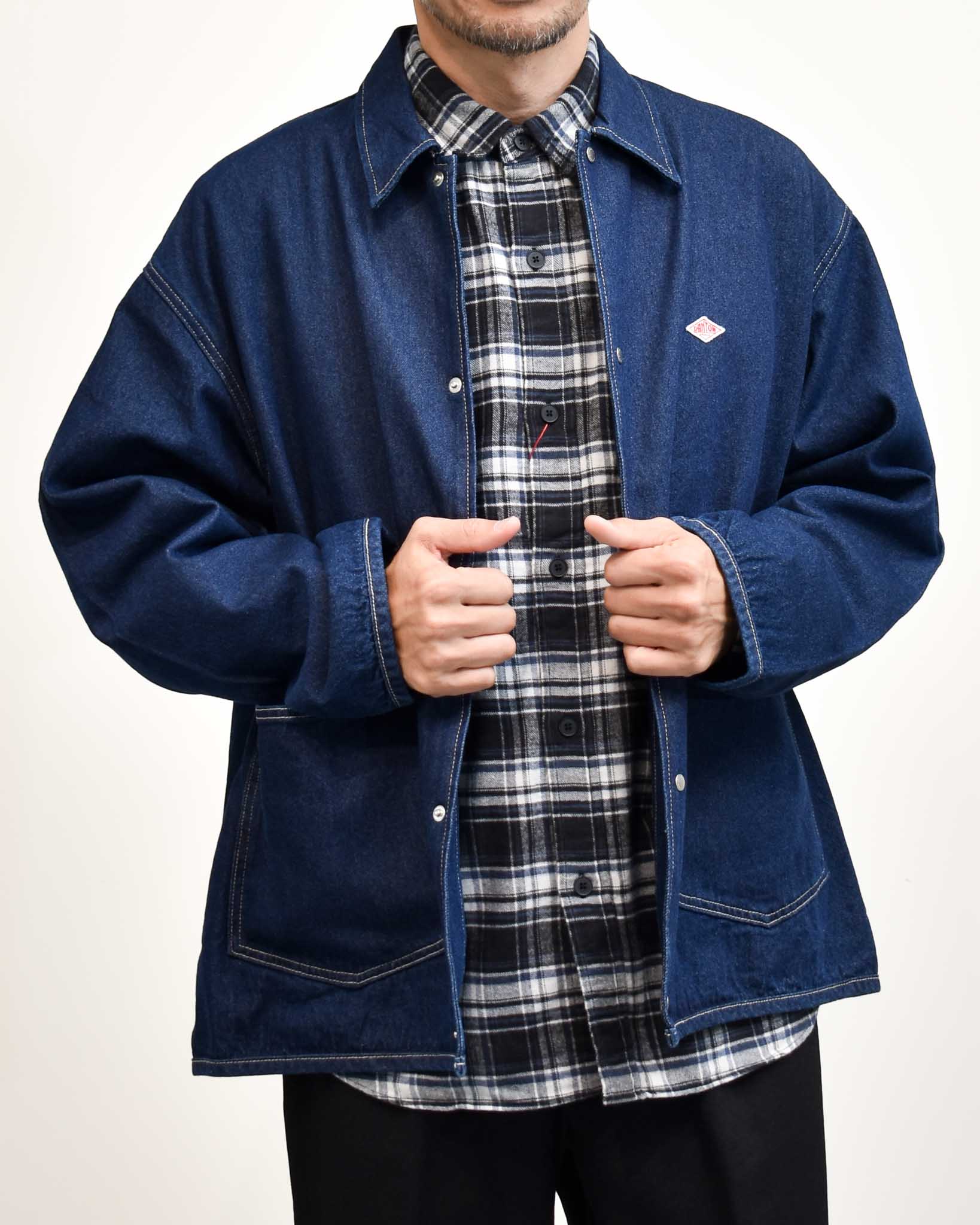 DANTON 10ozデニムカバーオールシャツジャケット MENS | FRENCH Bleu